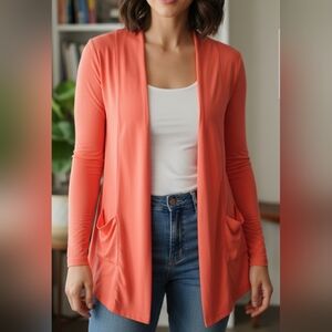 Women's Coral Open Front Cardigan Pit 25 L32
